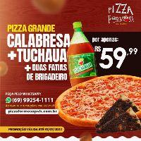 imagem 1 Pizza grande Calabresa+ Tuchaua + 2 Fatias de brigadeiro